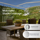 Aleko Caribbean Motorized Patio Awning - Sky Blue - 10 x 8 Feet