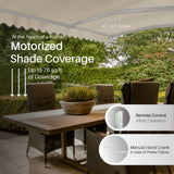 Aleko Caribbean Motorized Patio Awning - Ivory Cream -  20 x 10 Feet