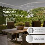 Aleko Caribbean Motorized Patio Awning - Silver Gray -  16 x 10 Feet