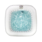 Aleko Square Inflatable Jetted Hot Tub with Cover - 6 Person - 250 Gallon - Brown and White | IHT-6P-SQR-BRWN-WH-AP