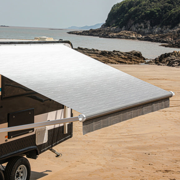 Aleko Motorized Retractable RV Awning - 13 x 8 Feet - Grey RVAWM-13-8-GREY-AP