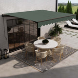 Aleko Caribbean Motorized Patio Awning - Forest Green - 13 x 10 Feet