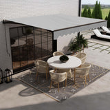 Aleko Caribbean Motorized Patio Awning - Silver Gray -  16 x 10 Feet