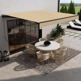 Aleko Caribbean Motorized Patio Awning - Desert Sand - 10 x 8 Feet