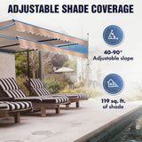 Aleko Caribbean Motorized Patio Awning - Multi-Stripe Yellow - 20 x 10 Feet
