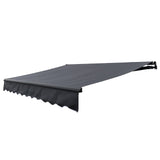 Aleko Motorized Retractable Black Frame Patio Awning 16 x 10 Feet - Charcoal Gray