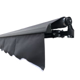 Aleko Motorized Retractable Black Frame Patio Awning 16 x 10 Feet - Charcoal Gray