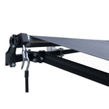 Aleko Motorized Retractable Black Frame Patio Awning 16 x 10 Feet - Charcoal Gray