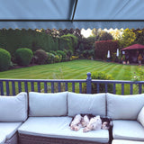 Aleko Moroccan Semi-Cassette Motorized Patio Awning - Sky Blue - 20 x 10 Feet