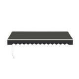 Aleko Caribbean Manual Retractable Patio Awning - Onyx Black - 12 x 10 Feet