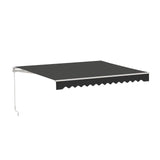 Aleko Caribbean Manual Retractable Patio Awning - Onyx Black - 10 x 8 Feet