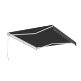 Aleko Caribbean Manual Retractable Patio Awning - Onyx Black - 13 x 10 Feet