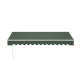 Aleko Caribbean Manual Retractable Patio Awning - Forest Green - 13 x 10 Feet