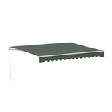 Aleko Caribbean Manual Retractable Patio Awning - Forest Green - 12 x 10 Feet