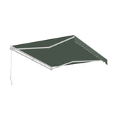 Aleko Caribbean Manual Retractable Patio Awning - Forest Green - 13 x 10 Feet