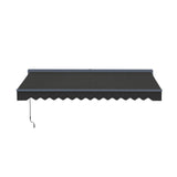 Aleko Moroccan Semi-Cassette Motorized Patio Awning - Onyx Black - 13 x 10 Feet