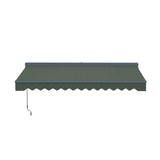Aleko Moroccan Semi-Cassette Motorized Patio Awning - Forest Green - 13 x 10 Feet