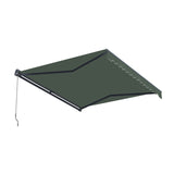 Aleko Moroccan Semi-Cassette Motorized Patio Awning - Forest Green - 13 x 10 Feet