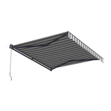 Aleko Moroccan Semi-Cassette Motorized Patio Awning - Onyx Black - 13 x 10 Feet