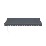 Aleko Moroccan Semi-Cassette Motorized Patio Awning - Charcoal Gray - 20 x 10 Feet