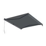 Aleko Moroccan Semi-Cassette Motorized Patio Awning - Charcoal Gray - 20 x 10 Feet
