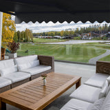 Aleko Moroccan Semi-Cassette Motorized Patio Awning - Charcoal Gray - 20 x 10 Feet