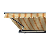 Aleko Moroccan Semi-Cassette Motorized Patio Awning - Multi-Stripe Yellow - 20 x 10 Feet