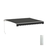 Aleko Caribbean Motorized Patio Awning - Onyx Black - 13 x 10 Feet