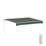 Aleko Caribbean Motorized Patio Awning - Forest Green - 10 x 8 Feet