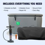Aleko Arctica Inflatable Cold Plunge with Locking Lid and Carry Bag | INFOTUBGREY-AP