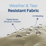 Aleko Moroccan Semi-Cassette Motorized Patio Awning - Multi-Stripe Yellow - 20 x 10 Feet