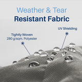 Aleko Caribbean Manual Retractable Patio Awning - Silver Gray - 10 x 8 Feet