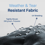 Aleko Caribbean Manual Retractable Patio Awning - Charcoal Gray - 12 x 10 Feet