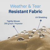 Aleko Caribbean Manual Retractable Patio Awning - Desert Sand - 12 x 10 Feet