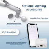 Aleko Caribbean Motorized Patio Awning - Onyx Black - 13 x 10 Feet