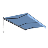 Aleko Moroccan Semi-Cassette Motorized Patio Awning - Sky Blue - 20 x 10 Feet