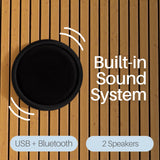 Aleko Aster Barrel Outdoor Sauna with Porch – 3-5 Person