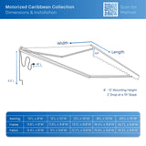 Aleko Caribbean Motorized Patio Awning - Forest Green - 16 x 10 Feet
