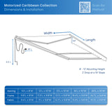 Aleko Caribbean Motorized Patio Awning - Onyx Black - 20 x 10 Feet