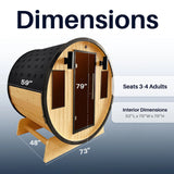 Celasia White Finland Pine Barrel Sauna - 3-4 Person