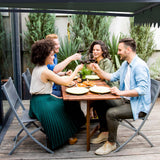 Aleko Moroccan Semi-Cassette Motorized Patio Awning - Forest Green - 13 x 10 Feet