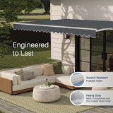 Aleko Caribbean Motorized Patio Awning - Charcoal Gray - 13 x 10 Feet