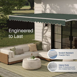 Aleko Caribbean Motorized Patio Awning - Forest Green - 20 x 10 Feet