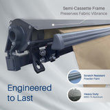 Aleko Moroccan Semi-Cassette Motorized Patio Awning - Desert Sand - 20 x 10 Feet