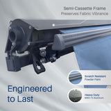 Aleko Moroccan Semi-Cassette Motorized Patio Awning - Sky Blue - 20 x 10 Feet