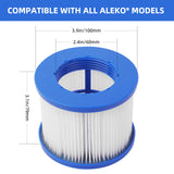 Aleko Water Filter Cartridge for Inflatable Hot Tub Spa - Blue - Lot of 12 | 12HTFL-AP