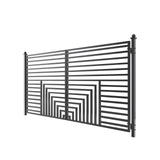Aleko Steel Dual Swing Driveway Gate - Florence Style - 18 x 6 Feet DG18FLORD-AP