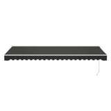 Aleko Caribbean Motorized Patio Awning - Onyx Black - 20 x 10 Feet
