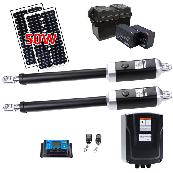 Aleko Dual Swing Gate Operator - GG1300/AS1300 AC/DC - Solar Kit 50W GG1300SOL-AP