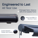 Aleko Italian Series Full Cassette Motorized Patio Awning with App + Remote – Grigio (Gray) - 16 x 10 ft